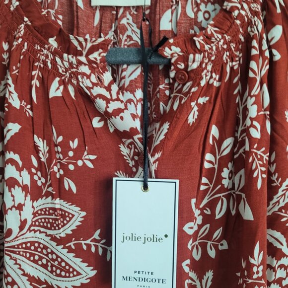 NWT PETITIE MENDIGOTE Romy Midi Dress in Terra Color - Picture 3 of 7